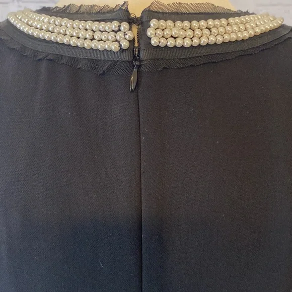 NEW Gorgeous Loft “Little Black Dress” w 3 rows of pearls around the neck NWT - Picture 4 of 8